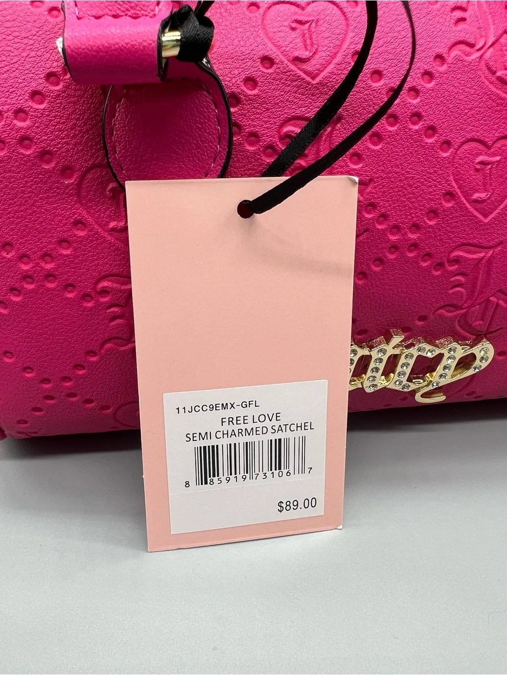 Juicy couture semi charmed satchel crossbody purse